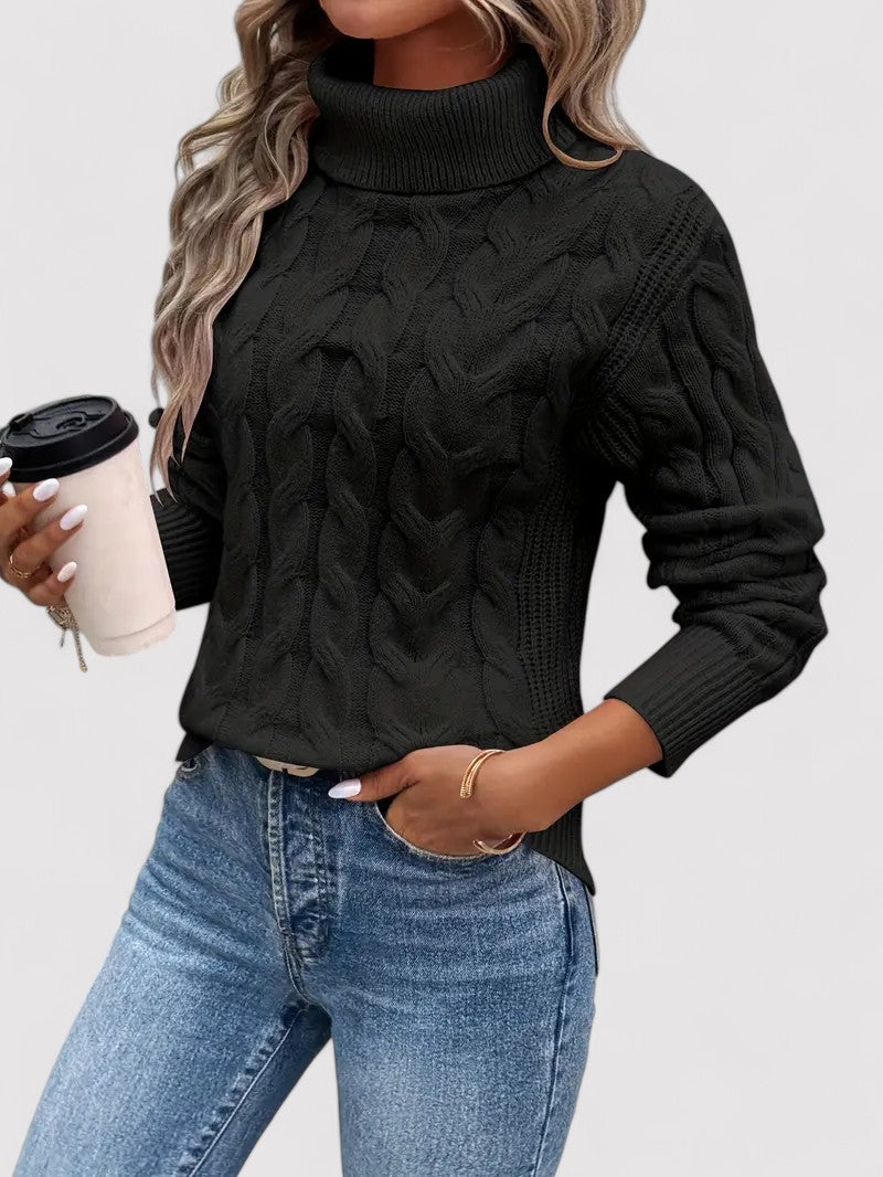 Ancien | Autumn Cable Knit Women's Turtleneck Sweater