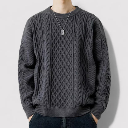 Ancien | Men's Old Money Cable Knit Sweater