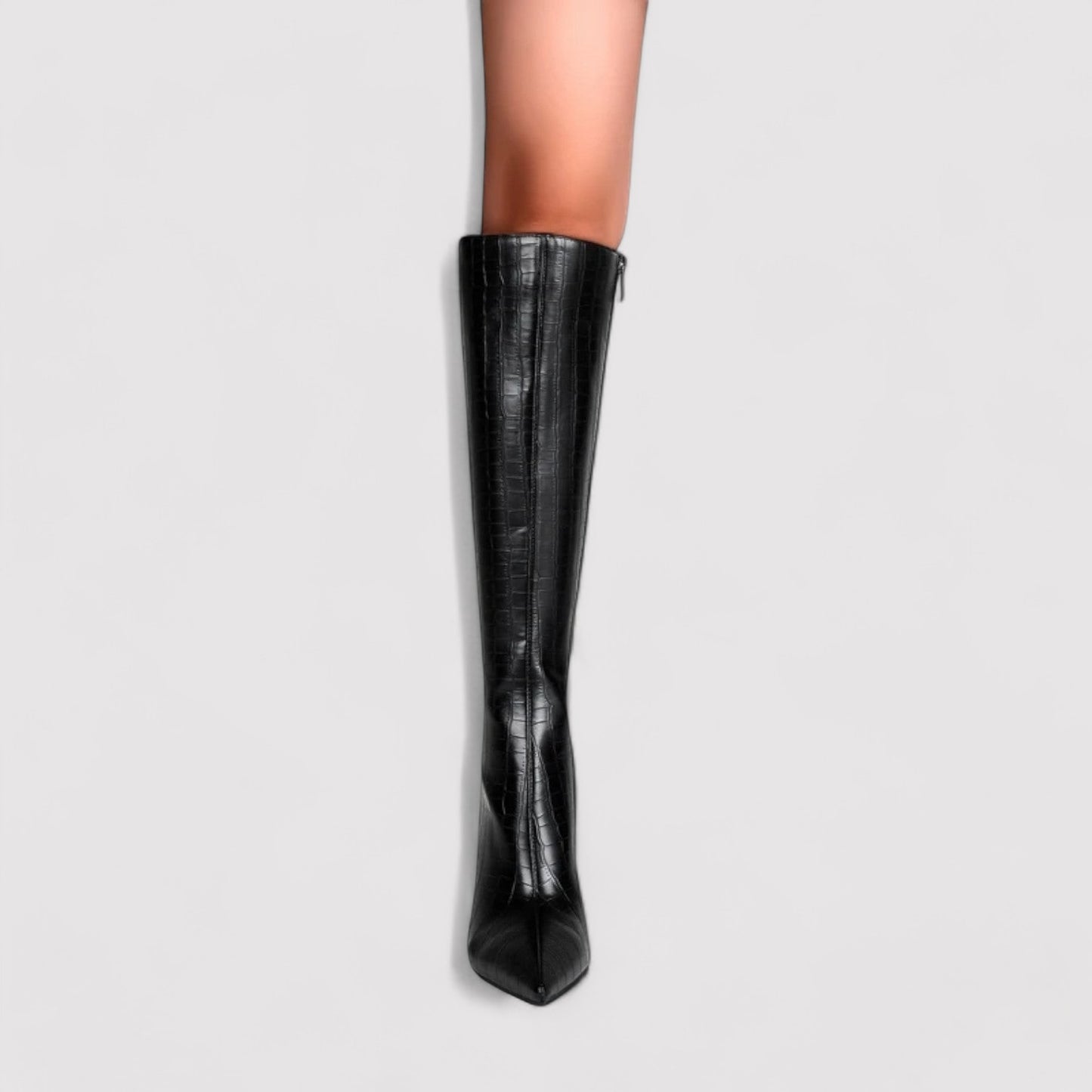 Ancien | Leather Pointed High Heel Long Knee High Boots