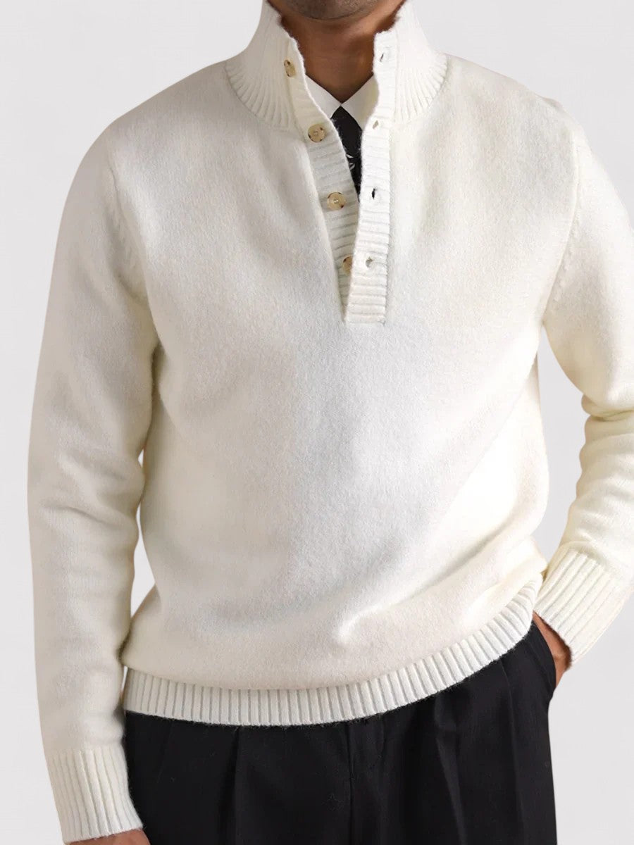 Ancien | Old Money Half-button Cashmere Sweater