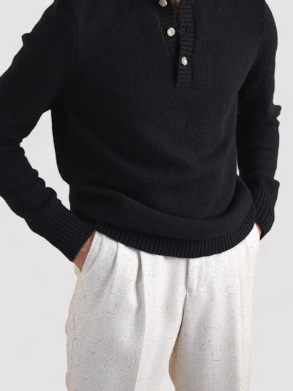 Ancien | Old Money Half-button Cashmere Sweater