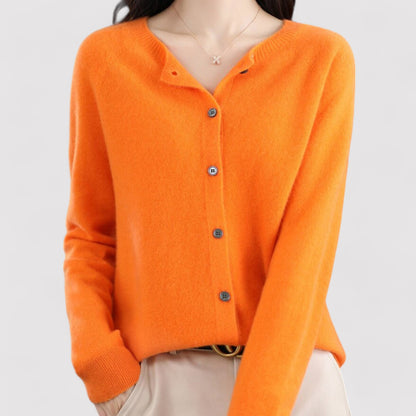 Ancien | Women's Wool Cardigan Open Neck Cashmere Sweater