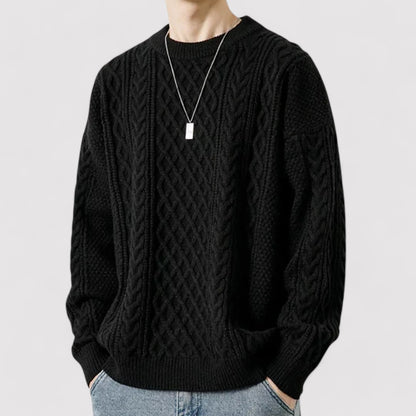 Ancien | Men's Old Money Cable Knit Sweater