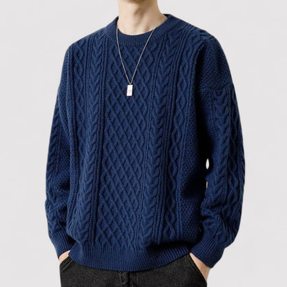 Ancien | Men's Old Money Cable Knit Sweater