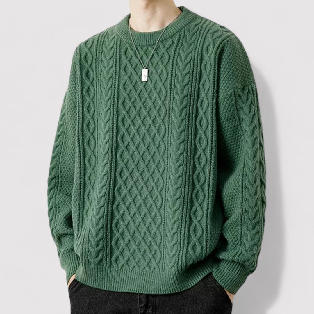 Ancien | Men's Old Money Cable Knit Sweater