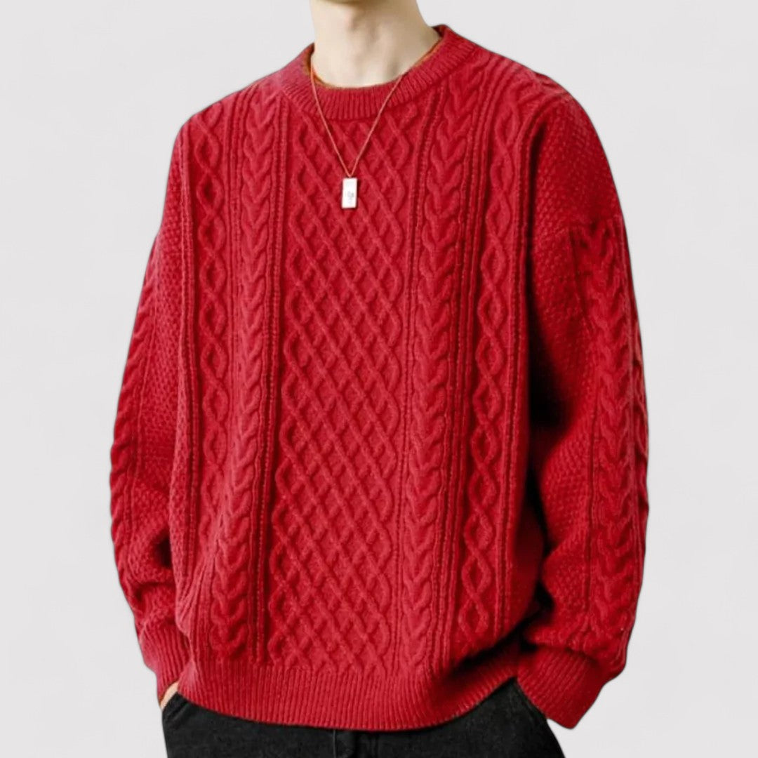 Ancien | Men's Old Money Cable Knit Sweater