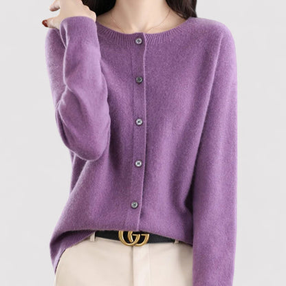 Ancien | Women's Wool Cardigan Open Neck Cashmere Sweater