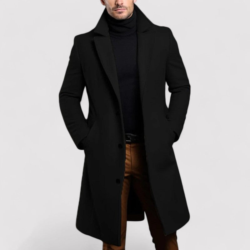 Ancien | Men’s Long Winter Coat in Merino Wool