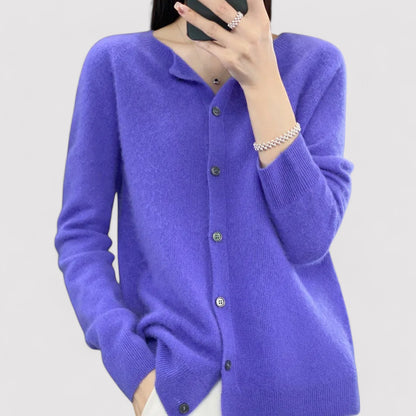 Ancien | Women's Wool Cardigan Open Neck Cashmere Sweater