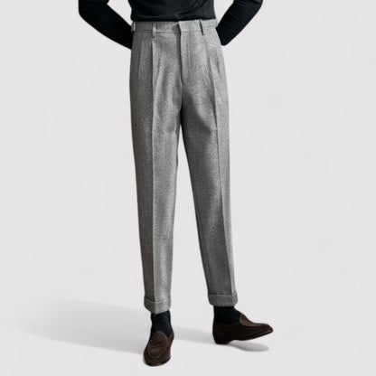 Ancien | Men's Houndstooth Edinburgh Straight Fit Trousers