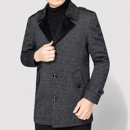 Ancien | Men's Quilted Cashmere Coat