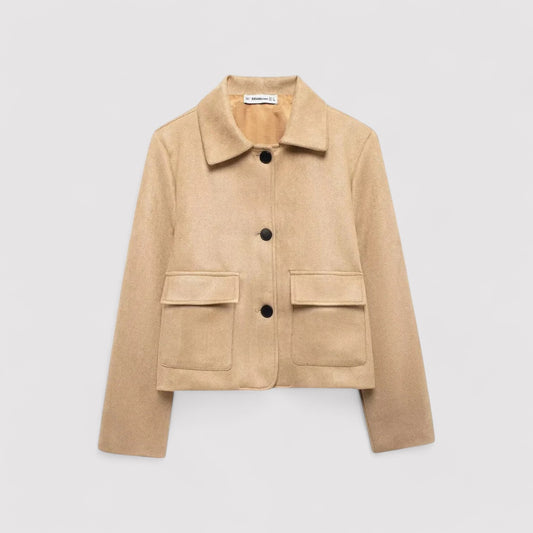 Ancien | Cropped Suede Jacket Velvet Collar Short Coat