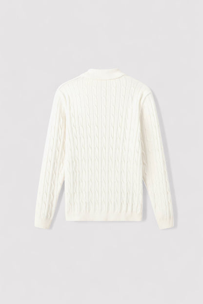 Ancien | Men's Smart Luxury Cable Knit Zip Sweater