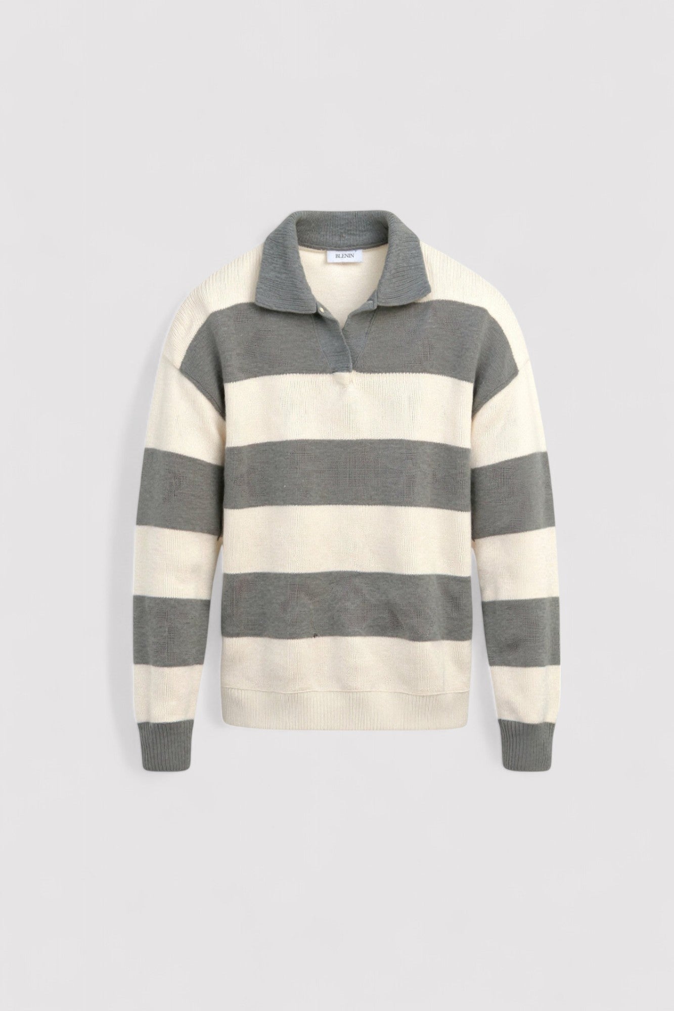 Ancien | Men's Old Money Block Striped Knitted Polo Pullover