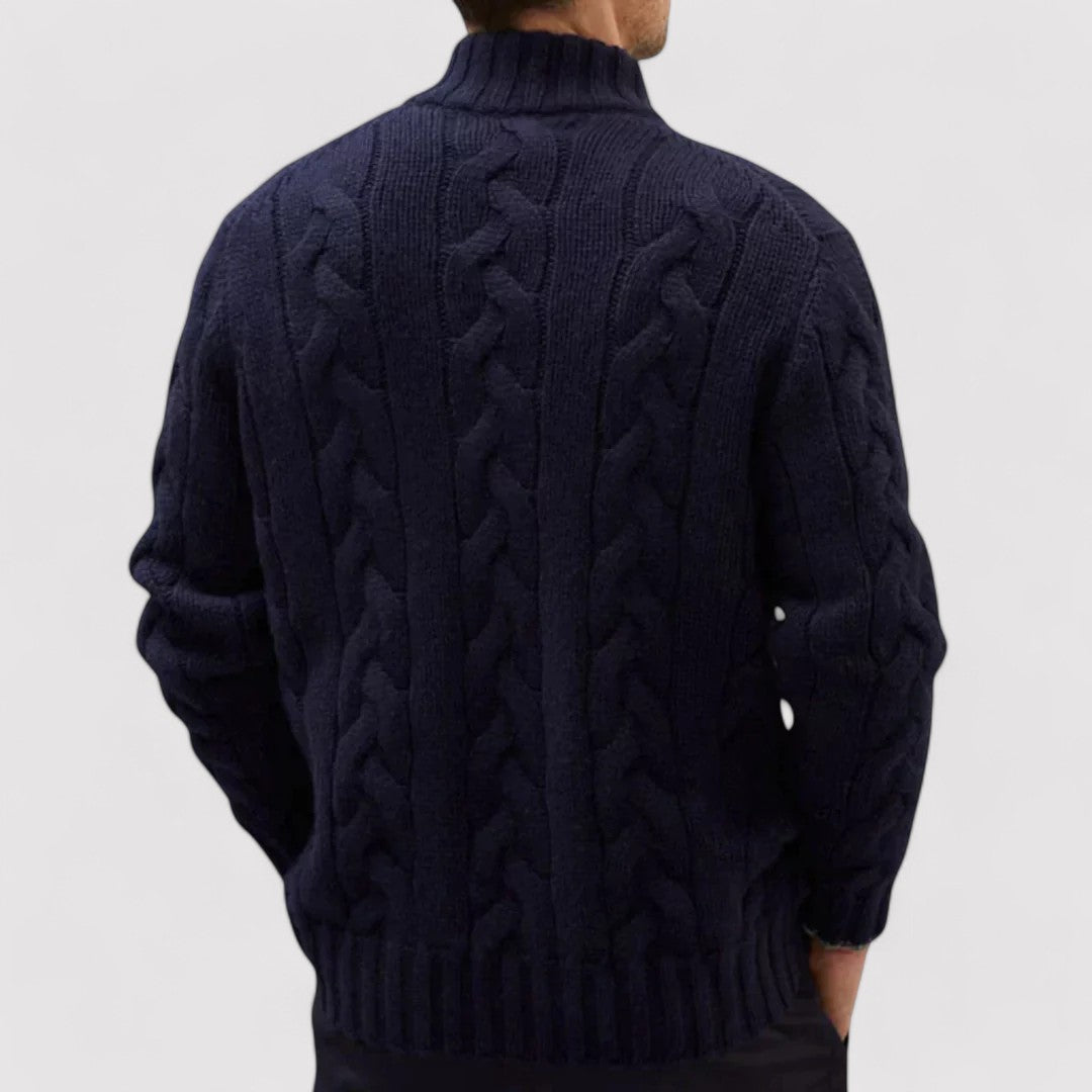 Ancien | Luxurious Cable Knit Men's Cardigan