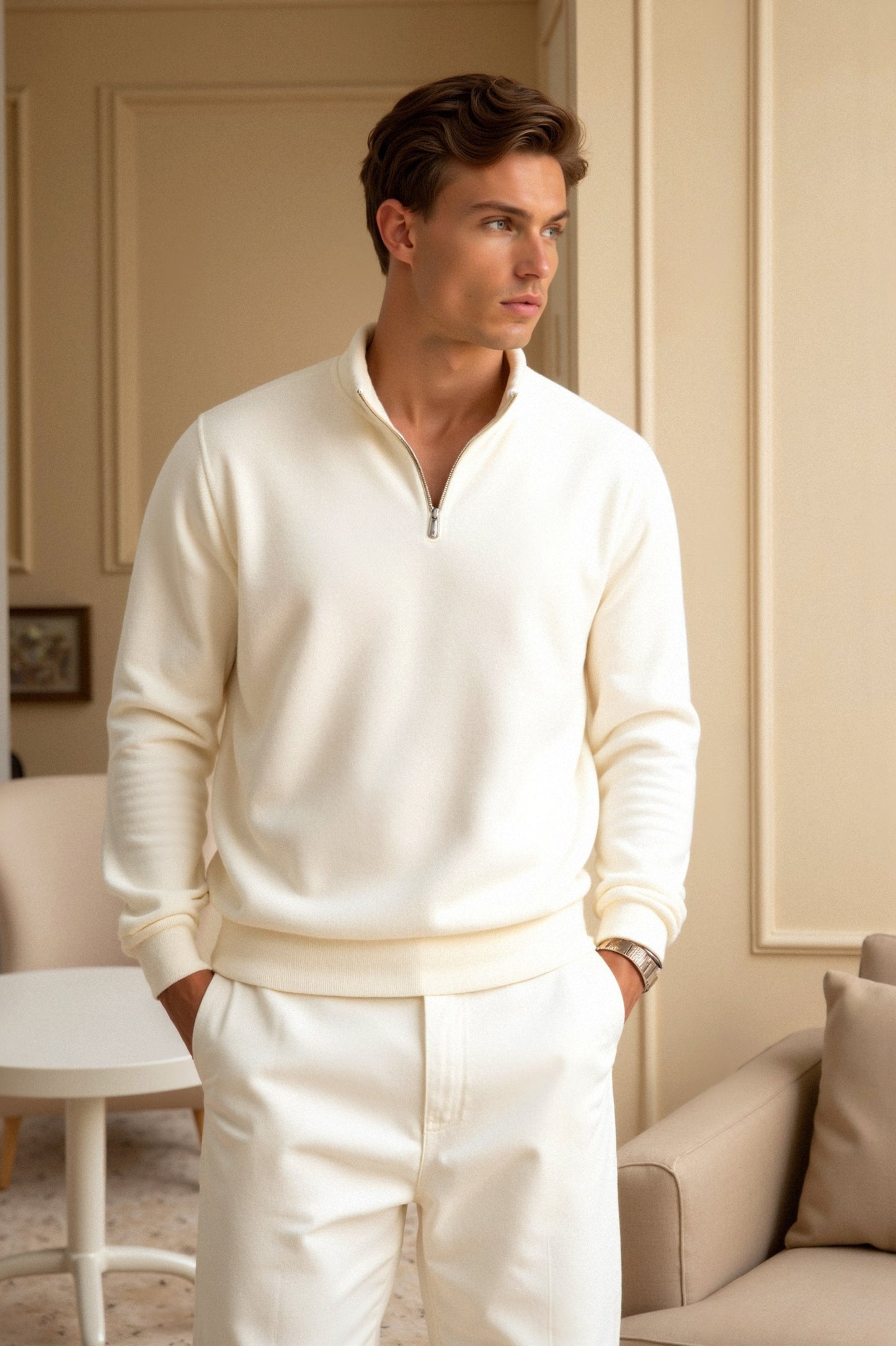 Ancien | Men's Old Money Casual Quater Zip Sweater