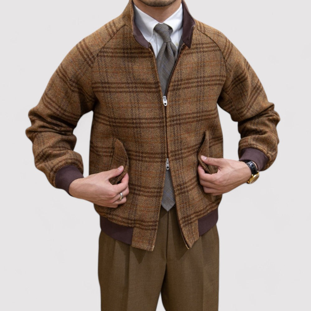 Ancien | Men's Italian Vintage Wool Harrington Jacket