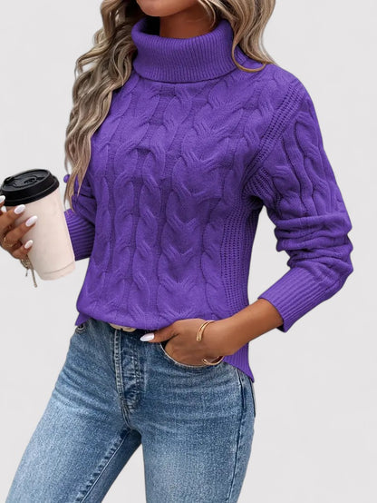 Ancien | Autumn Cable Knit Women's Turtleneck Sweater