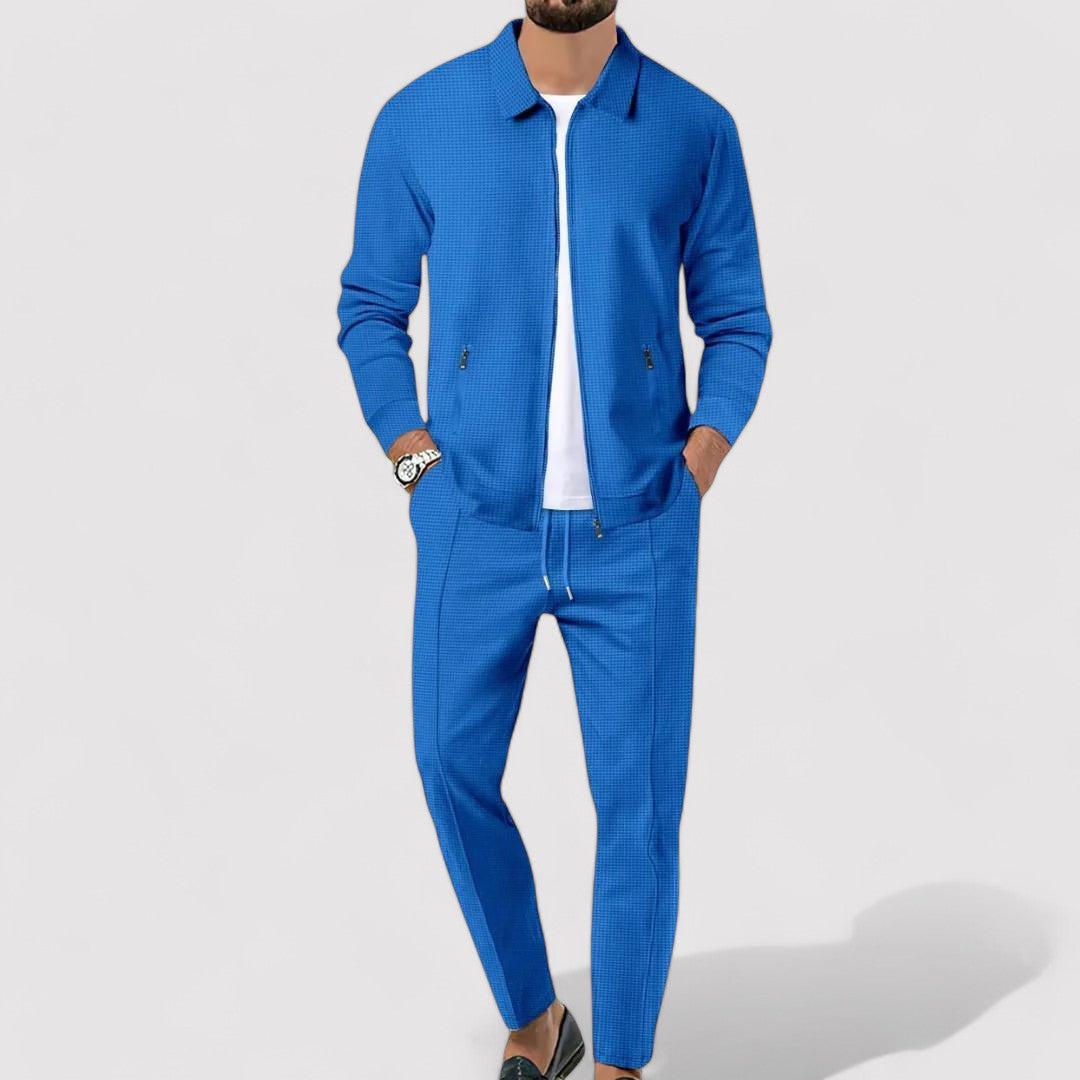 Ancien | Men's Waffle Textured Cotton Two-Piece Set