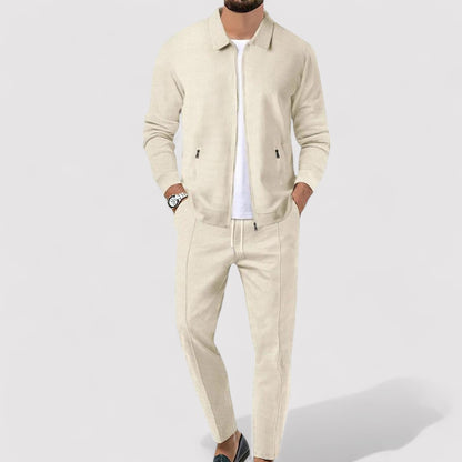 Ancien | Men's Waffle Textured Cotton Two-Piece Set