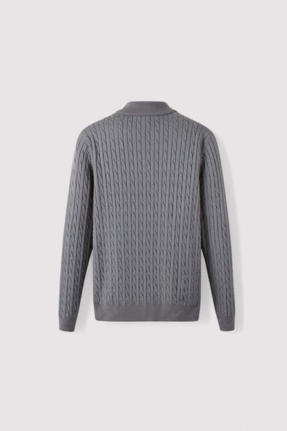 Ancien | Men's Smart Luxury Cable Knit Zip Sweater