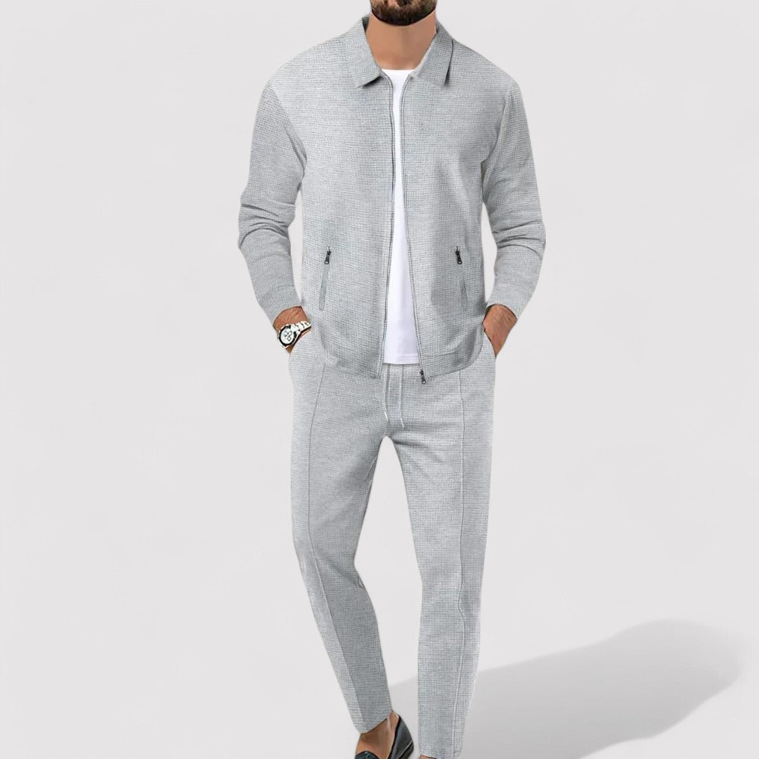 Ancien | Men's Waffle Textured Cotton Two-Piece Set