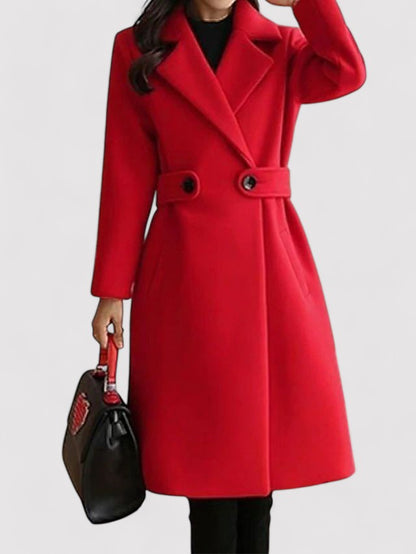 Ancien | Wool Winter Coat with Narrow Belt