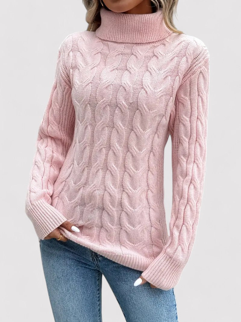 Ancien | Autumn Cable Knit Women's Turtleneck Sweater