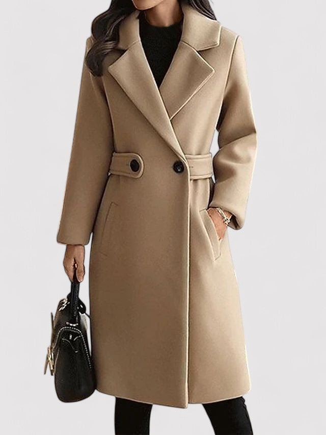 Ancien | Wool Winter Coat with Narrow Belt