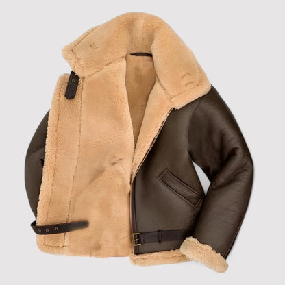 Ancien | Leather Winter Coat With Fur For Men