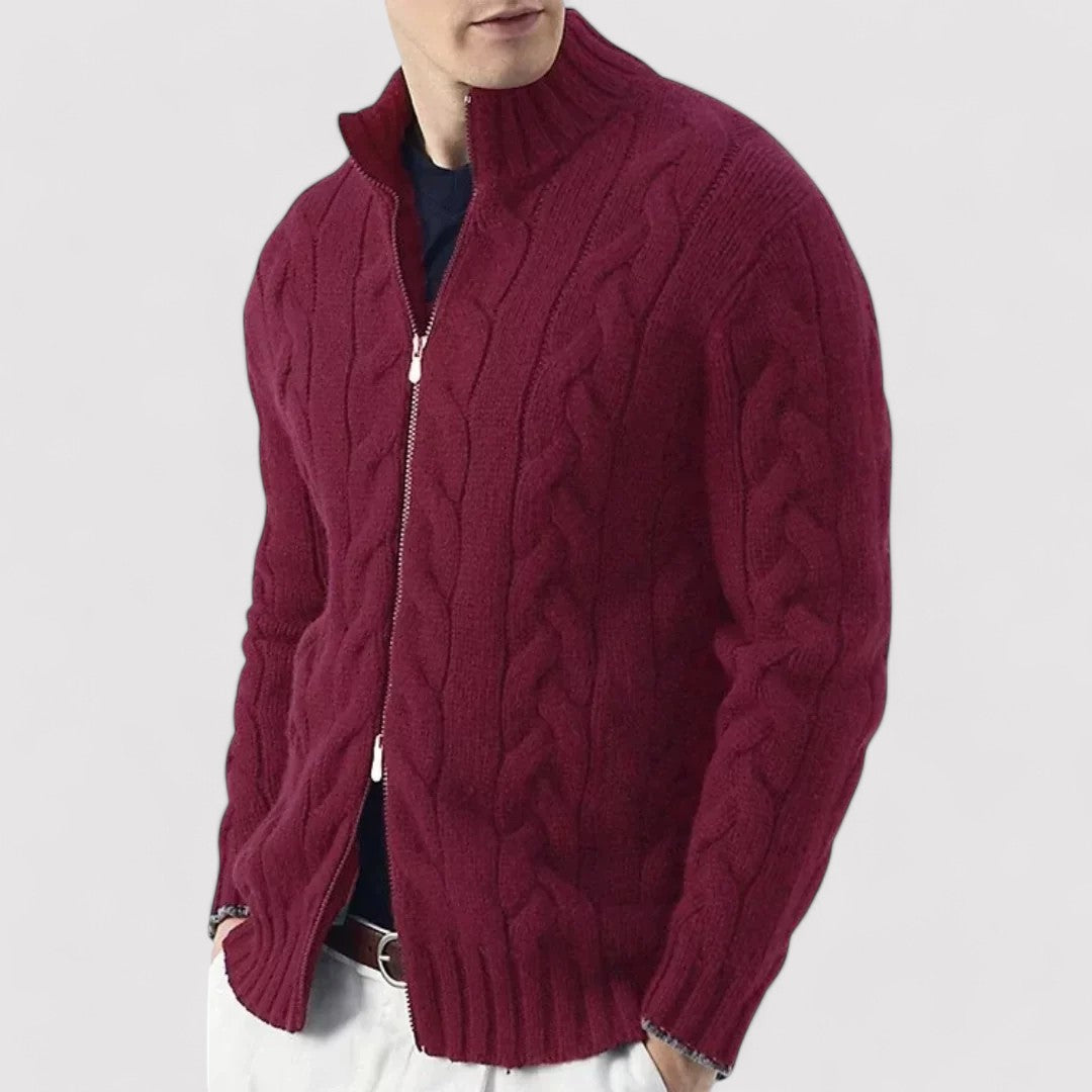 Ancien | Luxurious Cable Knit Men's Cardigan