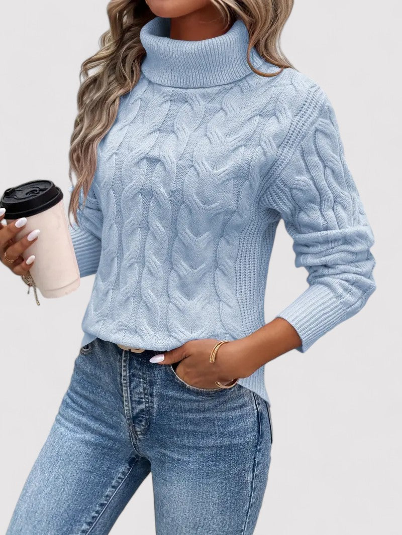 Ancien | Autumn Cable Knit Women's Turtleneck Sweater