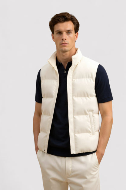 Ancien | Men's Quiet Luxury Solid High Neck Sleeveless Gilet Vest