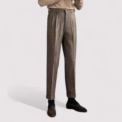 Ancien | Men's Houndstooth Edinburgh Straight Fit Trousers