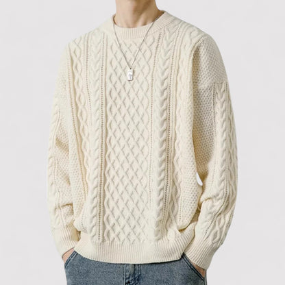 Ancien | Men's Old Money Cable Knit Sweater