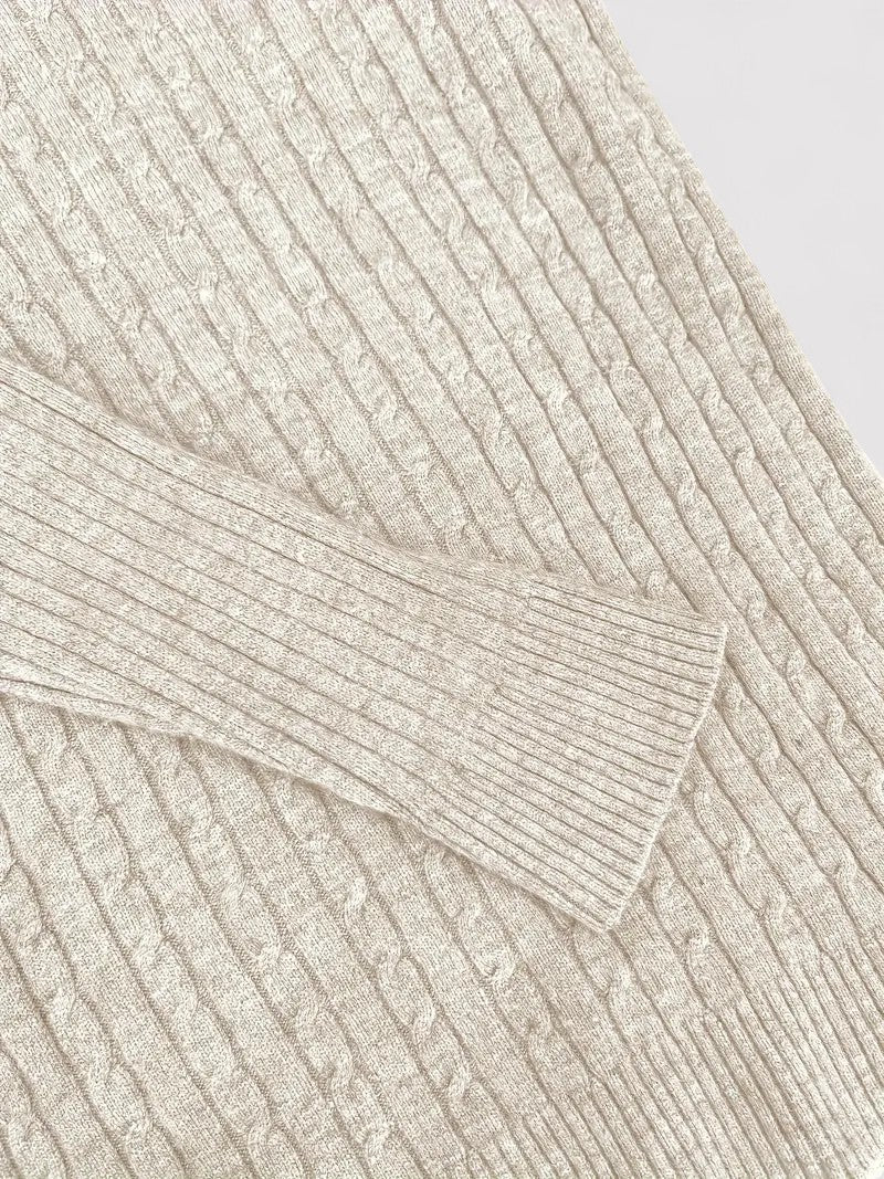 Ancien | Cable-Knit Men's Turtleneck Jumper for Autumn