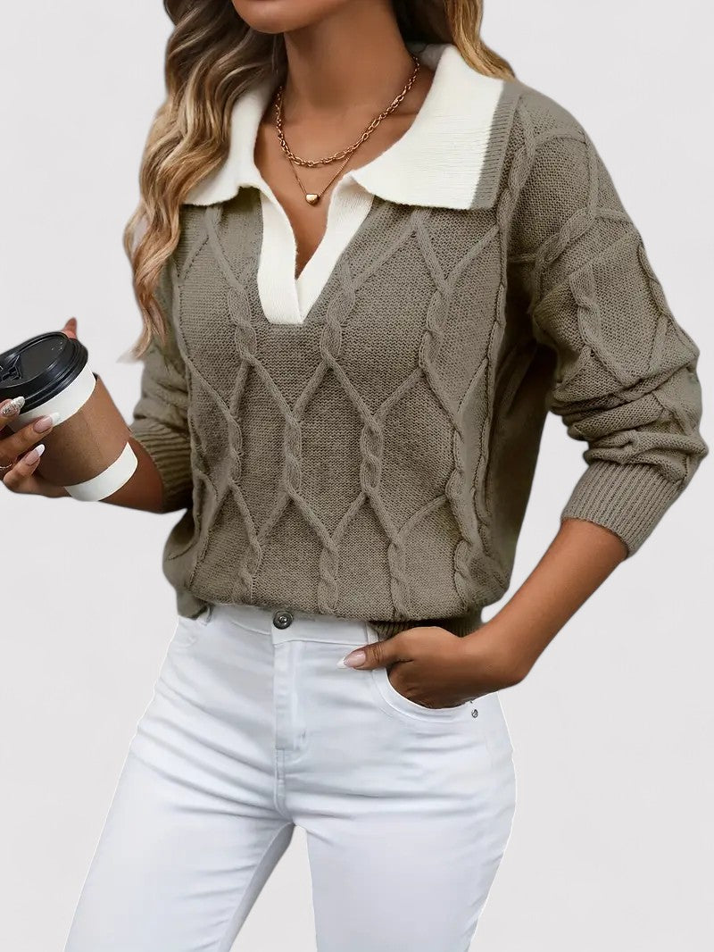 Ancien | Women's Cable Knitted Autumn Sweater