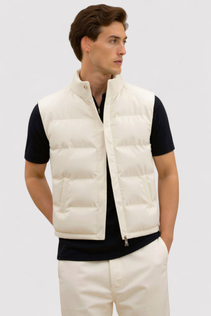 Ancien | Men's Quiet Luxury Solid High Neck Sleeveless Gilet Vest