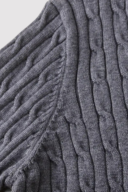 Ancien | Men's Smart Luxury Cable Knit Zip Sweater