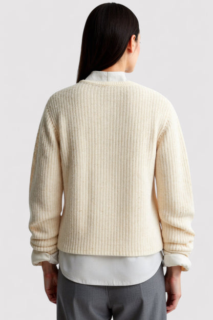 Ancien | Women's Old Money Knitted Woolen Button Cardigan