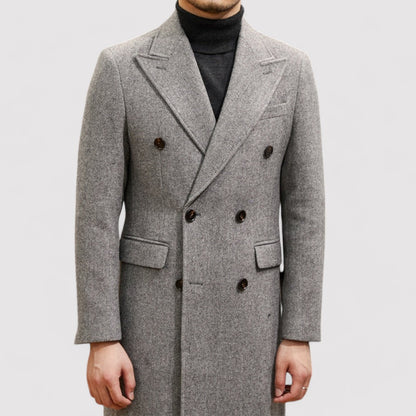 Ancien | Men's British Wool Warm Double-Breasted Slim Coat