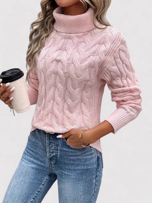 Ancien | Autumn Cable Knit Women's Turtleneck Sweater