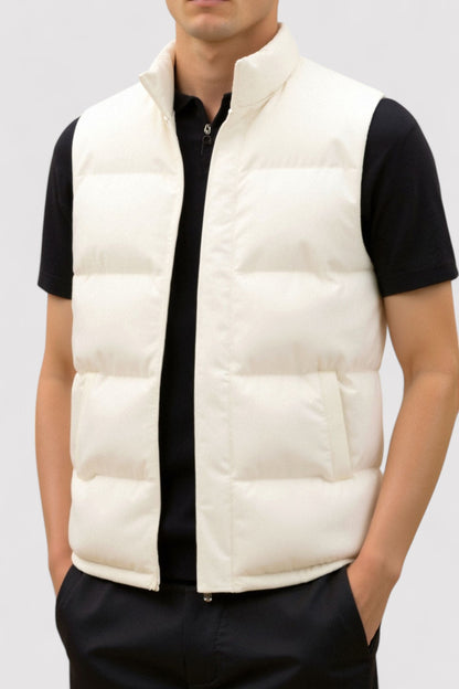 Ancien | Men's Quiet Luxury Solid High Neck Sleeveless Gilet Vest