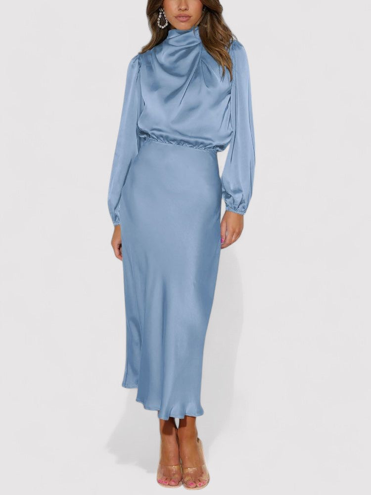 Ancien | Luxury Satin Long-Sleeved Dress