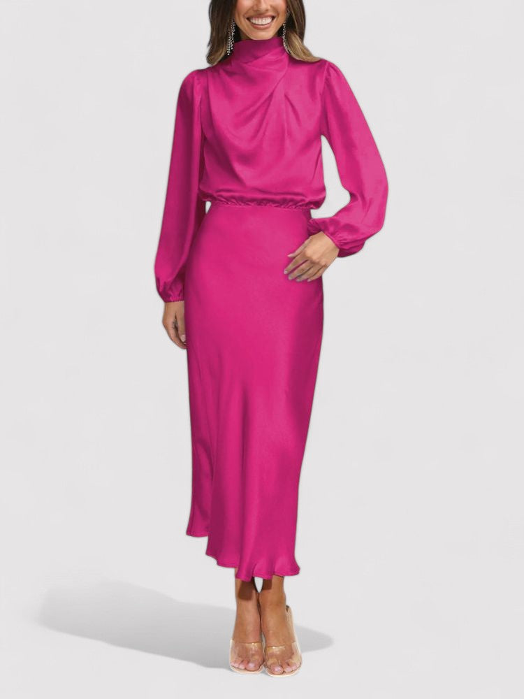 Ancien | Luxury Satin Long-Sleeved Dress