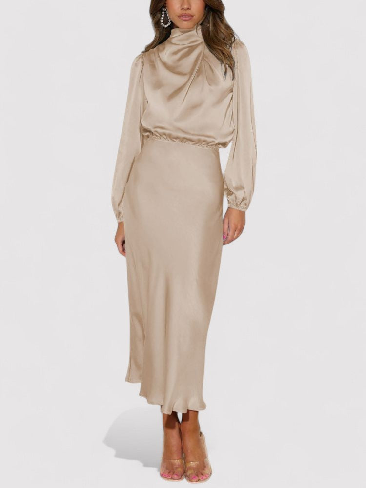 Ancien | Luxury Satin Long-Sleeved Dress