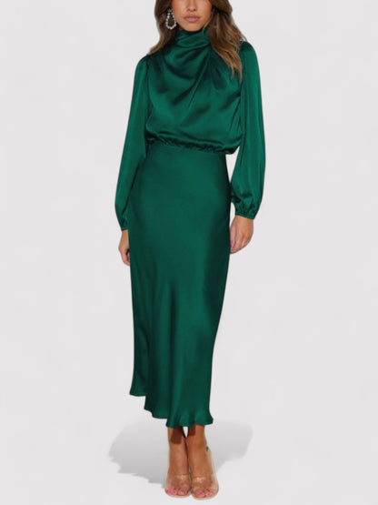 Ancien | Luxury Satin Long-Sleeved Dress