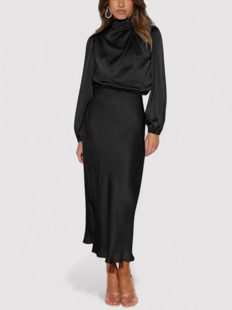 Ancien | Luxury Satin Long-Sleeved Dress