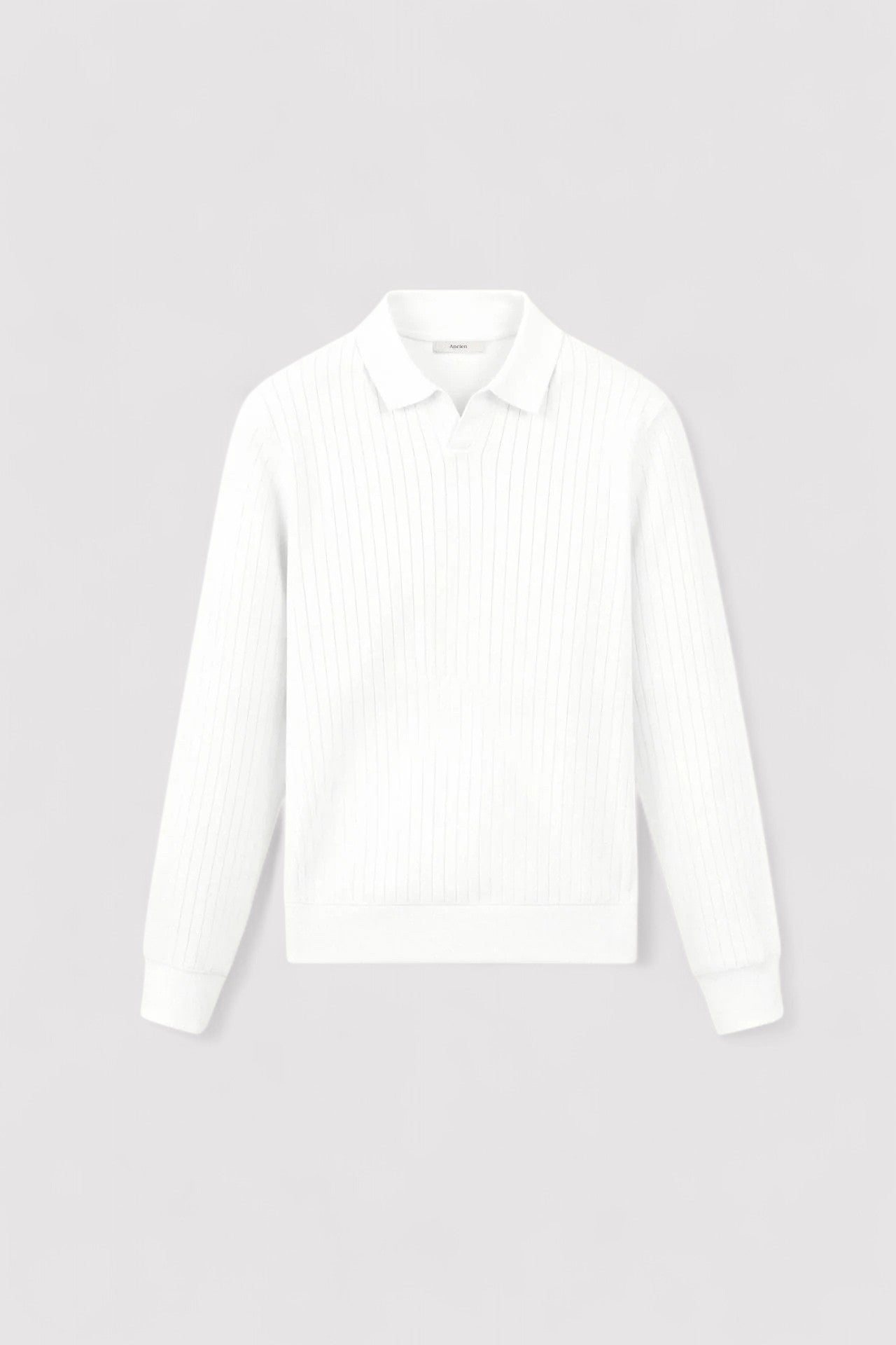 Ancien | Men's Old Money Striped Long Sleeve Polo T-Shirt