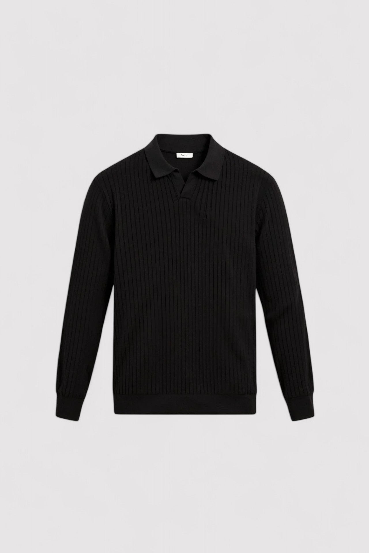 Ancien | Men's Old Money Striped Long Sleeve Polo T-Shirt